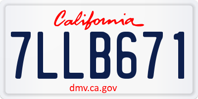 CA license plate 7LLB671