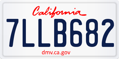CA license plate 7LLB682