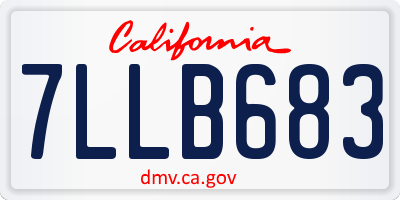 CA license plate 7LLB683