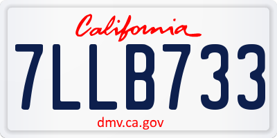 CA license plate 7LLB733