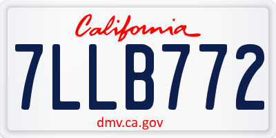 CA license plate 7LLB772