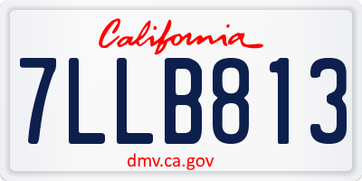 CA license plate 7LLB813