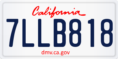CA license plate 7LLB818