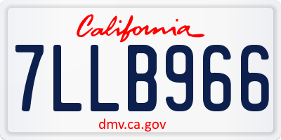 CA license plate 7LLB966