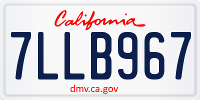 CA license plate 7LLB967