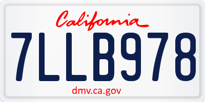 CA license plate 7LLB978