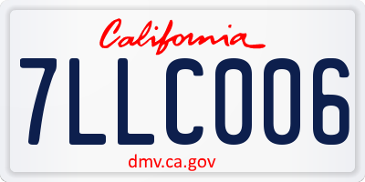 CA license plate 7LLC006