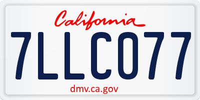 CA license plate 7LLC077