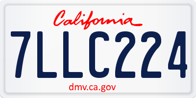 CA license plate 7LLC224