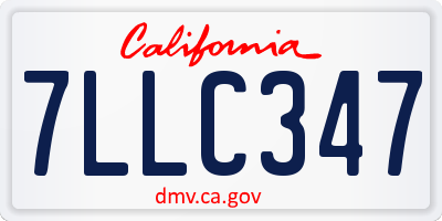 CA license plate 7LLC347