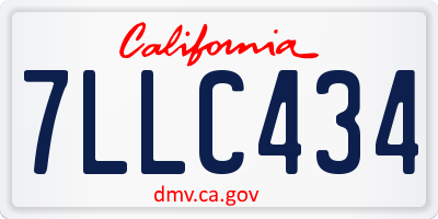 CA license plate 7LLC434