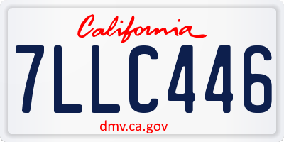 CA license plate 7LLC446