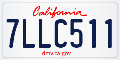 CA license plate 7LLC511