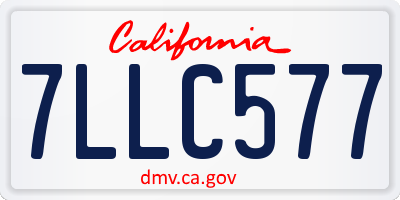 CA license plate 7LLC577