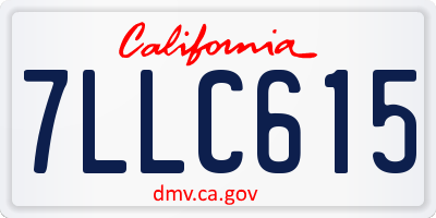 CA license plate 7LLC615