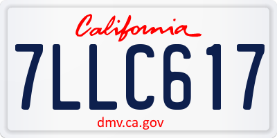 CA license plate 7LLC617