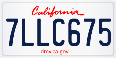 CA license plate 7LLC675
