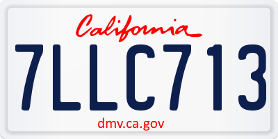 CA license plate 7LLC713