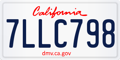 CA license plate 7LLC798