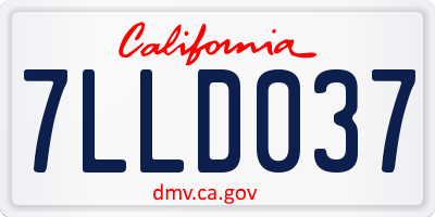 CA license plate 7LLD037