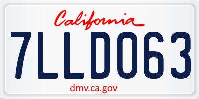 CA license plate 7LLD063