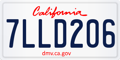 CA license plate 7LLD206