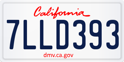 CA license plate 7LLD393