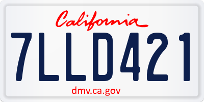 CA license plate 7LLD421