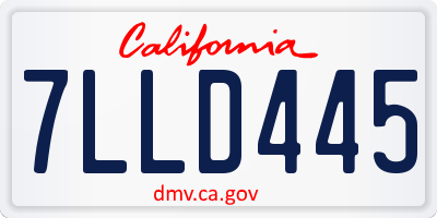 CA license plate 7LLD445