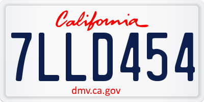 CA license plate 7LLD454