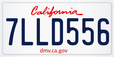 CA license plate 7LLD556