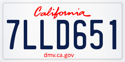 CA license plate 7LLD651