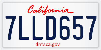 CA license plate 7LLD657
