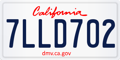 CA license plate 7LLD702