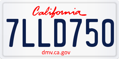 CA license plate 7LLD750