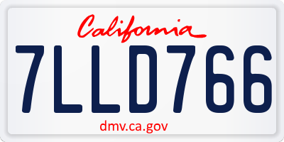 CA license plate 7LLD766