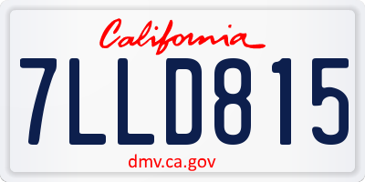 CA license plate 7LLD815