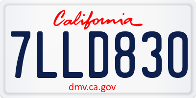 CA license plate 7LLD830