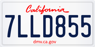CA license plate 7LLD855