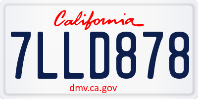CA license plate 7LLD878