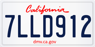 CA license plate 7LLD912
