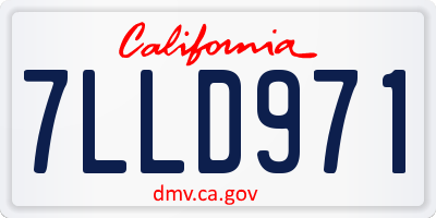 CA license plate 7LLD971
