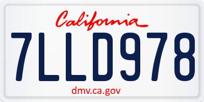 CA license plate 7LLD978