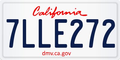 CA license plate 7LLE272