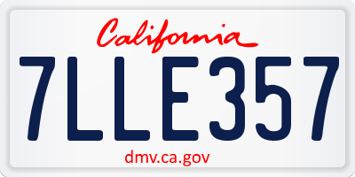 CA license plate 7LLE357