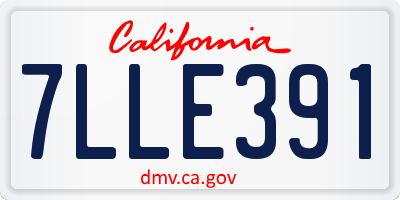 CA license plate 7LLE391