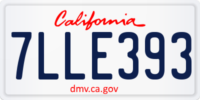 CA license plate 7LLE393