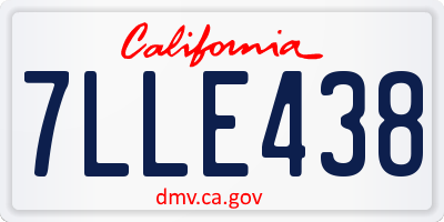 CA license plate 7LLE438