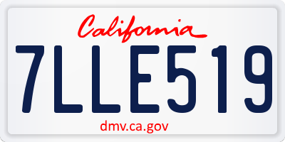 CA license plate 7LLE519