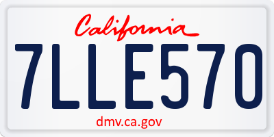 CA license plate 7LLE570